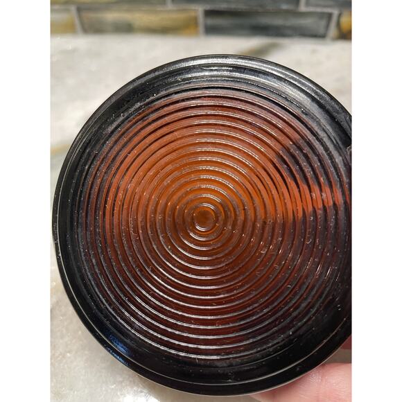 Vintage Bicentennial Wagon Train Pilgrimage To Pennsylvania Ashtray Amber Glass - Picture 3 of 5